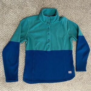 Toad & Co Fleece Pullover Liftie Telluride Heritage T Snap Women's Small Good